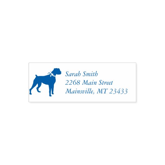 Boxer Dog Baby shower Puppy Blue Boy Zelfinktende Stempel (Design)