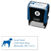 Boxer Dog Baby shower Puppy Blue Boy Zelfinktende Stempel (In situ)