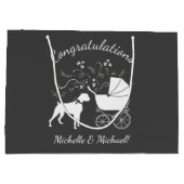 Boxer Dog Baby shower Puppy Grey Groot Cadeauzakje (Achterkant)