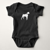 Boxer Dog Baby shower Puppy Grey Romper (Voorkant)
