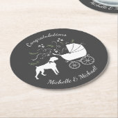 Boxer Dog Baby shower Puppy Grey Ronde Kartonnen Onderzetter (Gebogen)