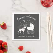 Boxer Dog Baby shower Puppy Grey Servet (Insitu)