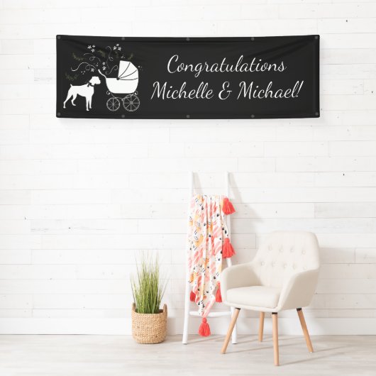 Boxer Dog Baby shower Puppy Grey Spandoek (Insitu)