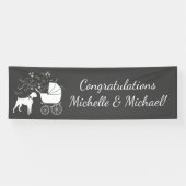 Boxer Dog Baby shower Puppy Grey Spandoek (Horizontaal)