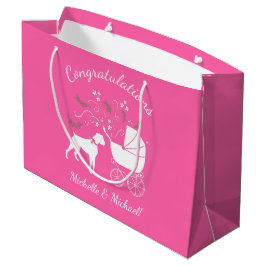 Boxer Dog Baby shower Puppy Pink Girl Groot Cadeauzakje