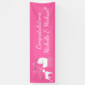 Boxer Dog Baby shower Puppy Pink Girl Spandoek (Verticaal)