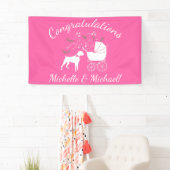 Boxer Dog Baby shower Puppy Pink Girl Spandoek (Insitu)