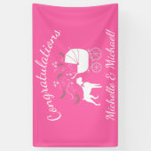 Boxer Dog Baby shower Puppy Pink Girl Spandoek (Verticaal)