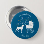 Boxer Dog Baby shower Ronde Button 7,6 Cm (Voorkant /achterkant)