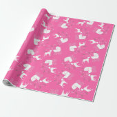 Boxer Dog Baby shower Roze meisje Cadeaupapier (Uitgerold)