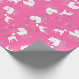 Boxer Dog Baby shower Roze meisje Cadeaupapier