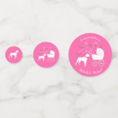 Boxer Dog Baby shower Roze meisje Confetti (Achterkanten)