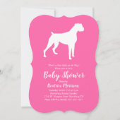 Boxer Dog Baby shower Roze meisje Kaart (Voorkant)