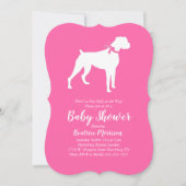 Boxer Dog Baby shower Roze meisje Kaart (Voorkant)