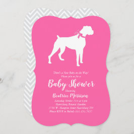 Boxer Dog Baby shower Roze meisje Kaart