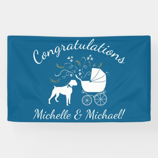 Boxer Dog Baby shower Spandoek (Horizontaal)