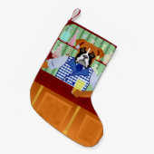 Boxer Dog Beer Pub Kleine Kerstsok (Voorkant (Hangend))