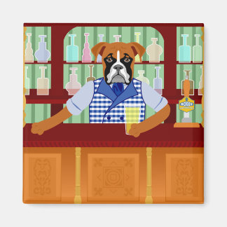 Boxer Dog Beer Pub Magneet
