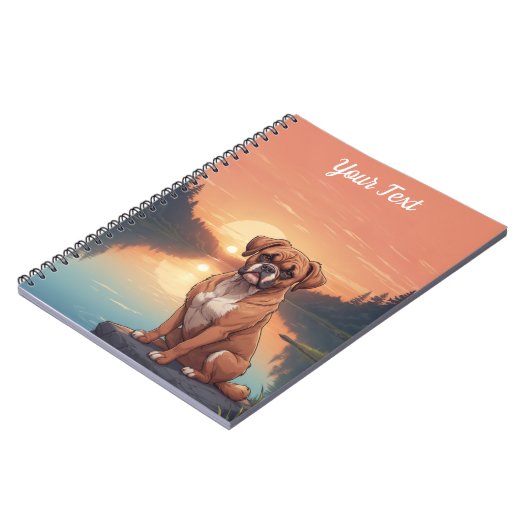 Boxer Dog bij Lake Notitieboek (Linkerzijde)