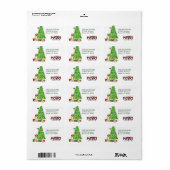Boxer Dog, Bird and KerstTree Return Address Etiket (Full Sheet)