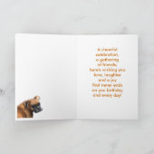 Boxer Dog Birthday Card Kaart (Binnen)
