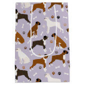 Boxer Dog Bones and Paws Medium Gift Bag Cadeauzakje (Achterkant)