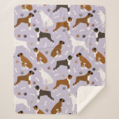 Boxer Dog Bones and Paws Sherpa Blanket Deken (Voorkant)