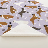 Boxer Dog Bones and Paws Sherpa Blanket Deken (3/4)