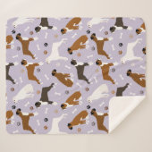 Boxer Dog Bones and Paws Sherpa Blanket Deken (Voorkant (horizontaal))