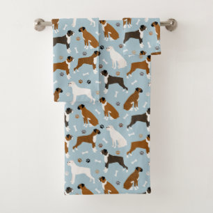 Boxer Dog Botten en Paws Bath Towel Set Bad Handdoek