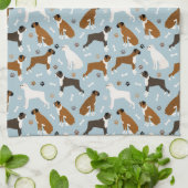 Boxer Dog-Botten en Paws Kitchen Towel Theedoek (Gevouwen)