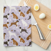 Boxer Dog-Botten en Paws Kitchen Towel Theedoek (Quarter Fold)