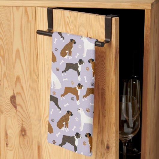 Boxer Dog-Botten en Paws Kitchen Towel Theedoek (Derde Gevouwen)