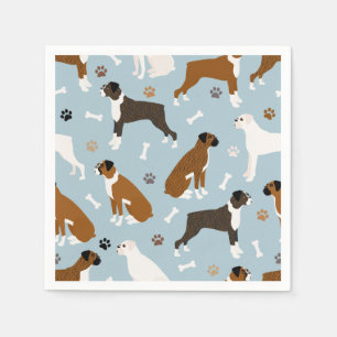 Boxer Dog Botten en Paws Napkins Servet