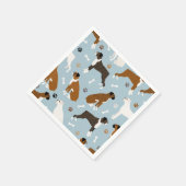 Boxer Dog Botten en Paws Napkins Servet (Hoek)
