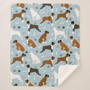 Boxer Dog Botten en Paws Sherpa Blanket Deken