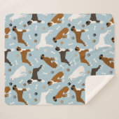 Boxer Dog Botten en Paws Sherpa Blanket Deken (Voorkant (horizontaal))