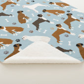 Boxer Dog Botten en Paws Sherpa Blanket Sherpa Deken (3/4)