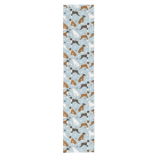 Boxer Dog Botten en Paws Short Table Runner Korte Tafelloper (Voorkant)