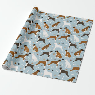 Boxer Dog-Botten en poetswerkpapier Cadeaupapier