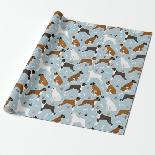 Boxer Dog-Botten en poetswerkpapier Cadeaupapier (Uitgerold)
