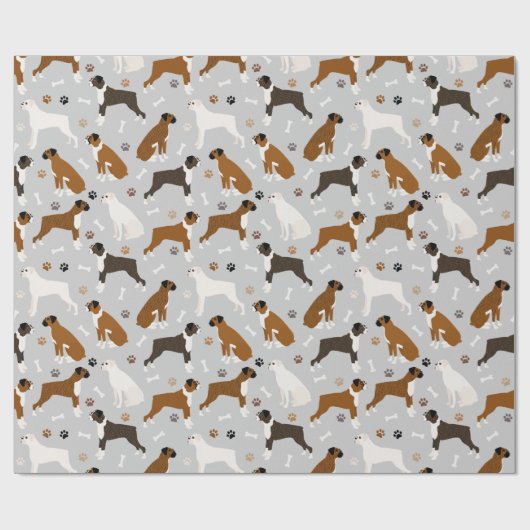 Boxer Dog Botten en poten Cadeaupapier (Vlak)