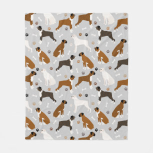 Boxer Dog Botten en poten Fleece Deken
