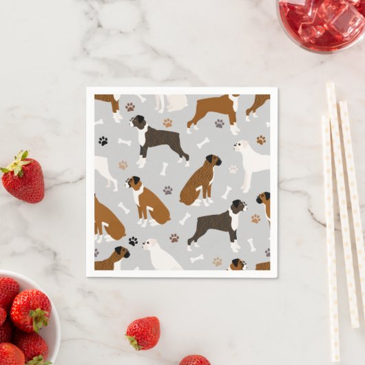 Boxer Dog Botten en poten Servet (Insitu)