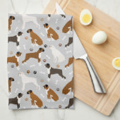Boxer Dog Botten en poten Theedoek (Quarter Fold)