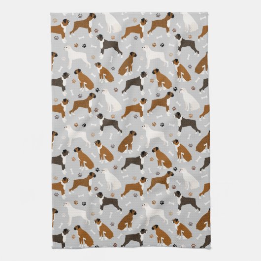 Boxer Dog Botten en poten Theedoek (Verticaal)