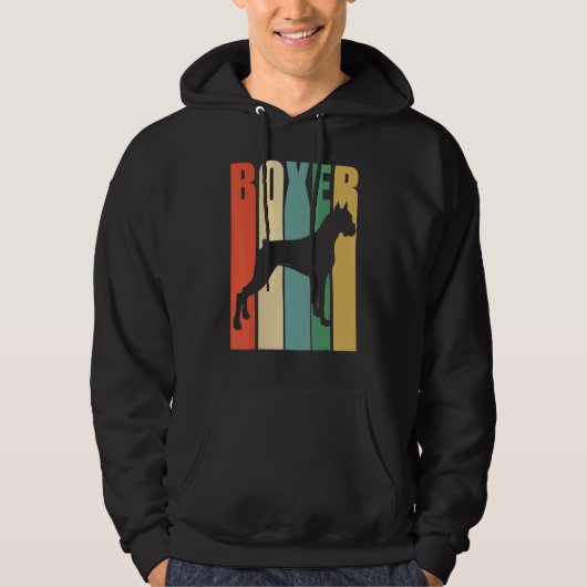 Boxer Dog Boxer Dog Retro Hoodie (Voorkant)