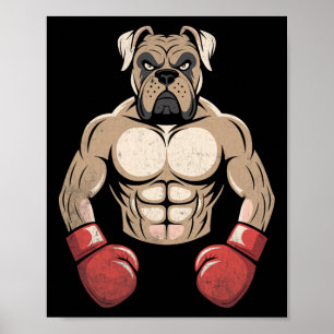 Boxer Dog Boxing Handschoenen Huisdier Honden Boxe Poster