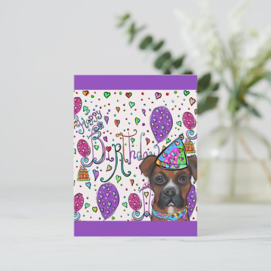 Boxer Dog Briefkaart (Staand voorkant)