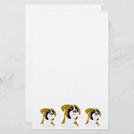 Boxer Dog Briefpapier (Voorkant / Achterkant)